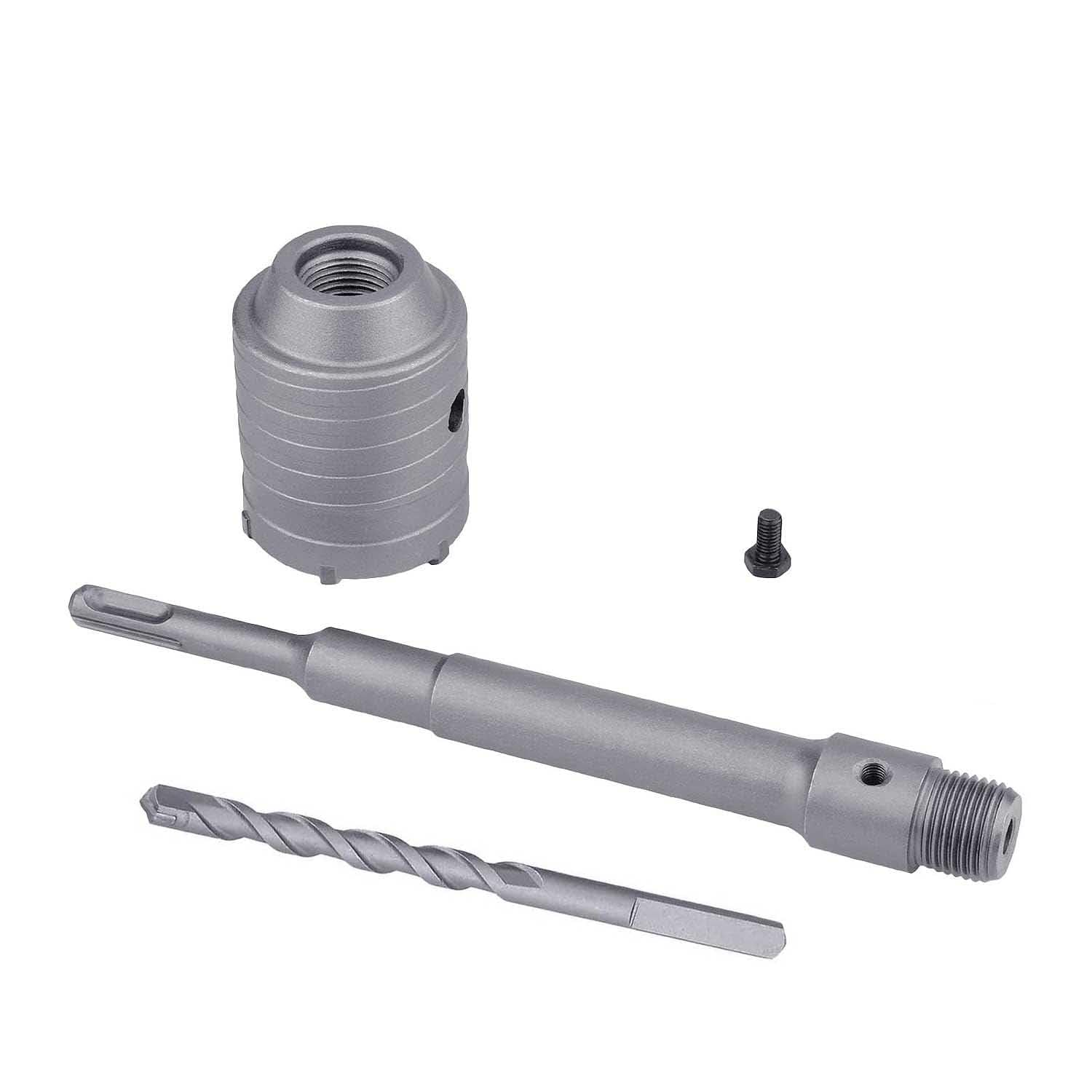 UpToDateTools 2.5 inch / 65mm Concrete Hole Saw with 200mm SDS Plus Shank Connecting Rod, Tungsten Carbide Teeth Cement Hole Saw for Concrete Cement Brick Wall Stone