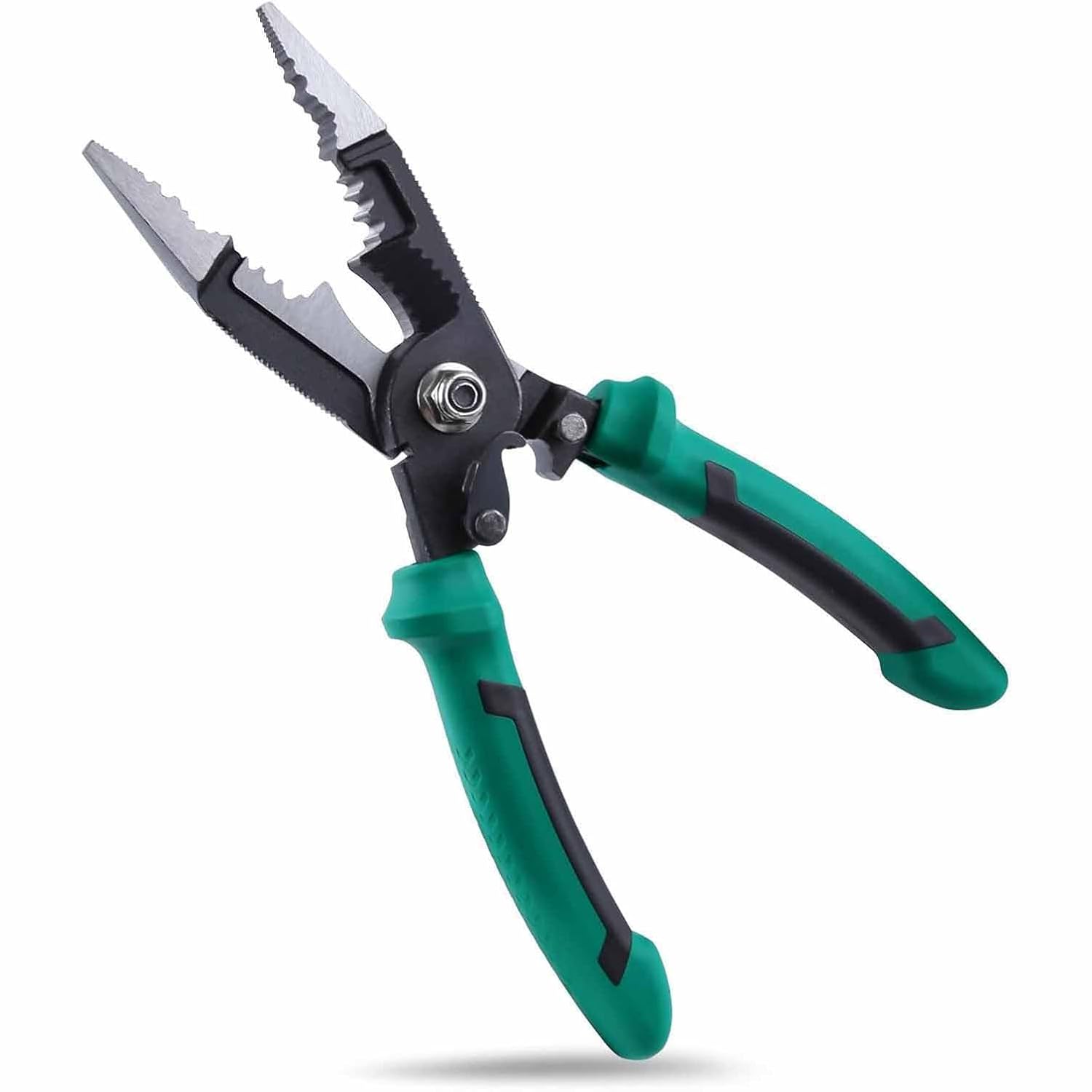 UpToDateTools 6-in-1 Wire Stripper Electrician Scissors Linesman Plier Crimping Plier Cable Cutter Multifunctional Electrician Pliers for Crimping Cutting Stripping Shearing Clamping