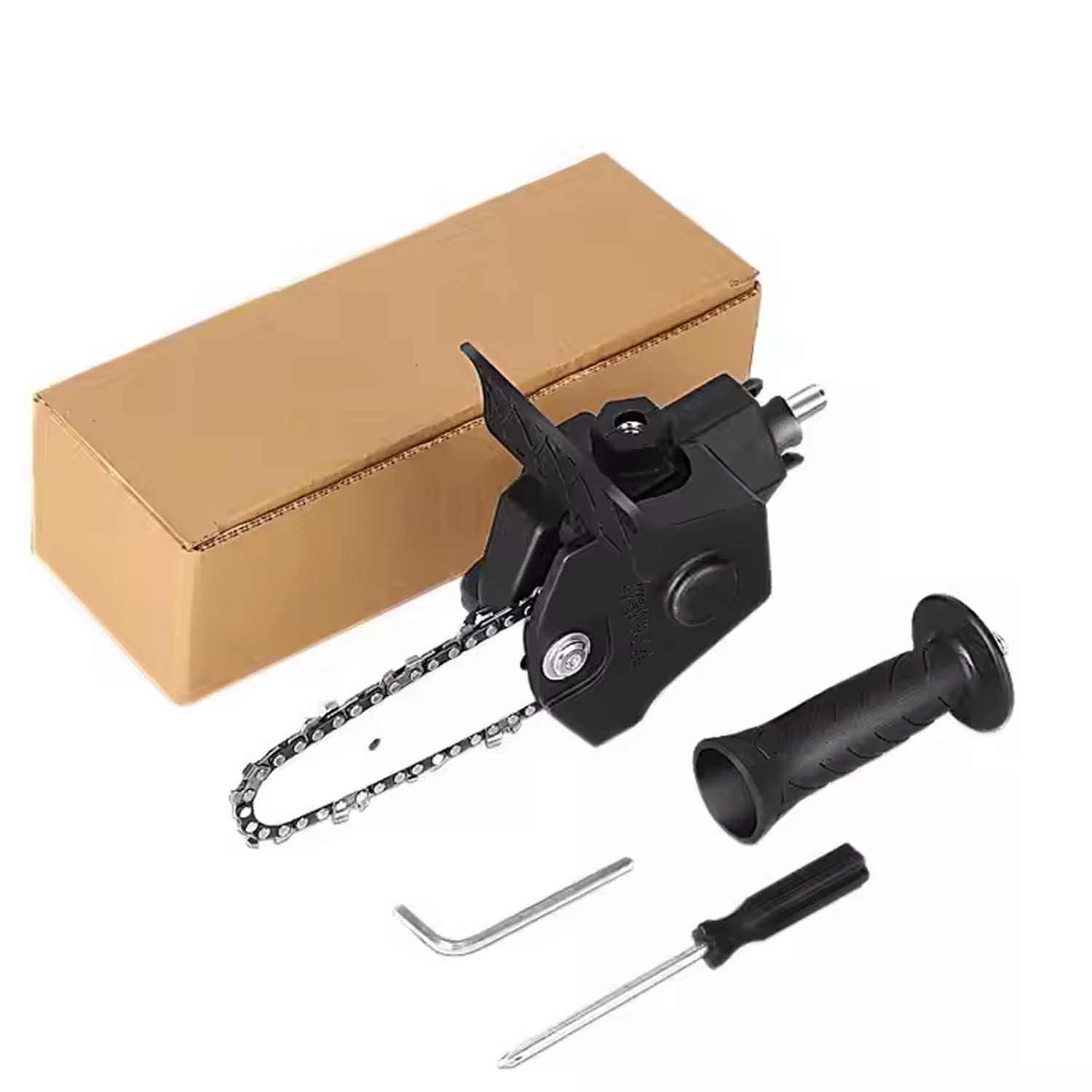 UpToDateTools 4 Inch Drill Modified to Chainsaw Tool Attachment Chainsaws Accessory Practical Modification Tool Set Woodworking Cutting Tool
